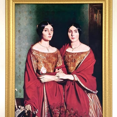 Two Sisters Print on Canvas, Framed