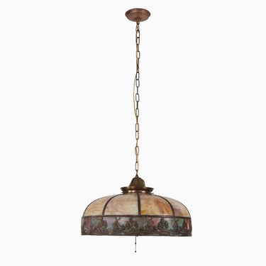 1910s Windmill Caramel Slag Glass Pendant Light