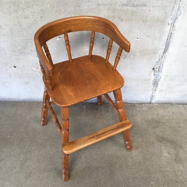 Vintage Childs Wood High Chair
