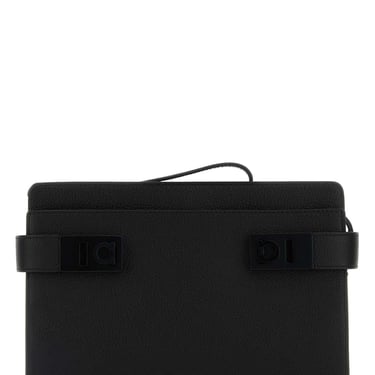 Salvatore Ferragamo Men Black Leather Clutch