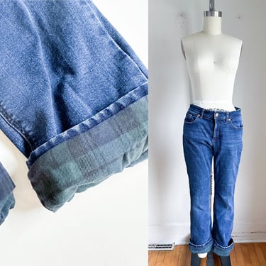Vintage 1990s LL Bean Flannel Lined Jeans / 30
