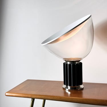 Vintage Large Taccia Table Lamp by Achille Castiglioni for FLOS Italy Mid Century Modern 1970s 