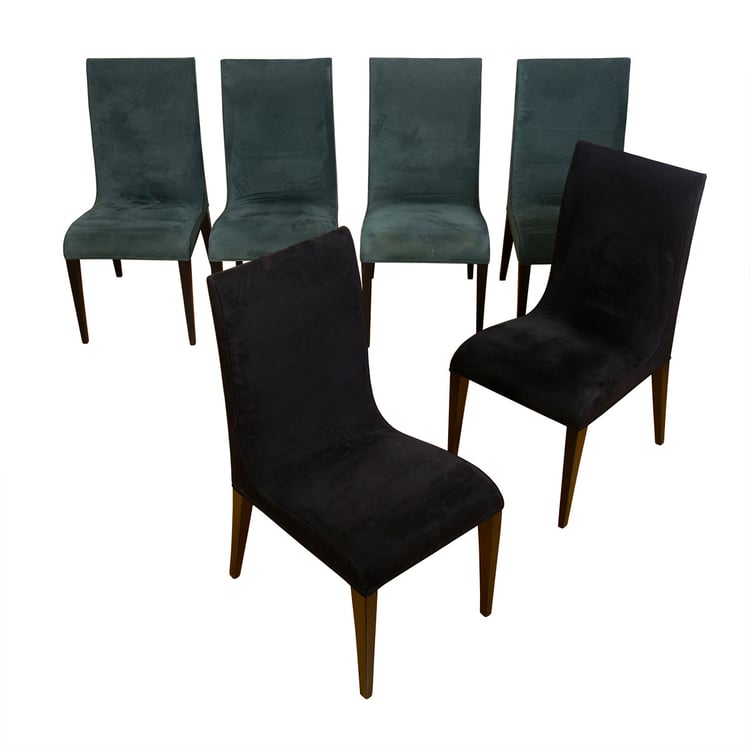 Contemporary Dining Chairs from DC&#8217;s Theodore&#8217;s &#8212; Set of 6 Upholstered in Ultra Suede