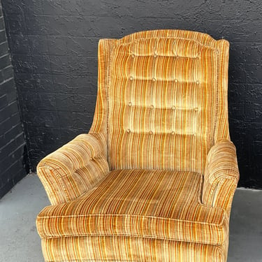 Gold 1970s Striped Armchair