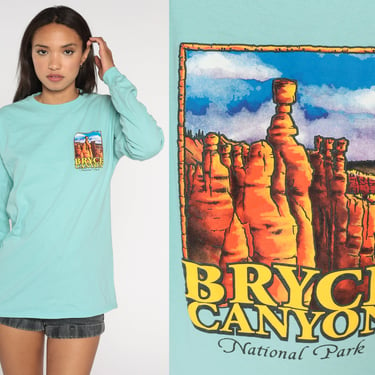 Bryce Canyon Shirt National Park Shirt 00s Utah TShirt Nature Shirt Vintage Graphic Shirt 2000s T Shirt Mountain Long sleeve Mint Medium 