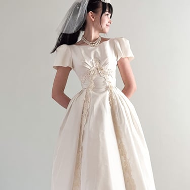 Sweetest 1950's Ivory Courthouse Wedding Dress / Sz XS