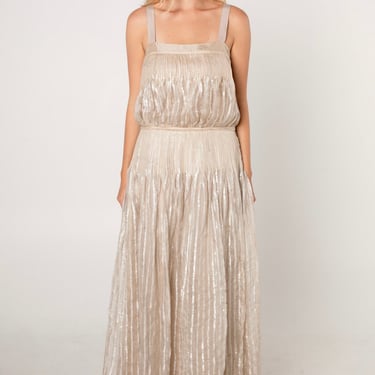 Marc by Marc Jacobs Light Gold Silk Sequin Maxi Dress