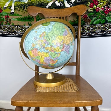 Vintage REPLOGLE Raised Topography World Nation Series Globe on Stand 