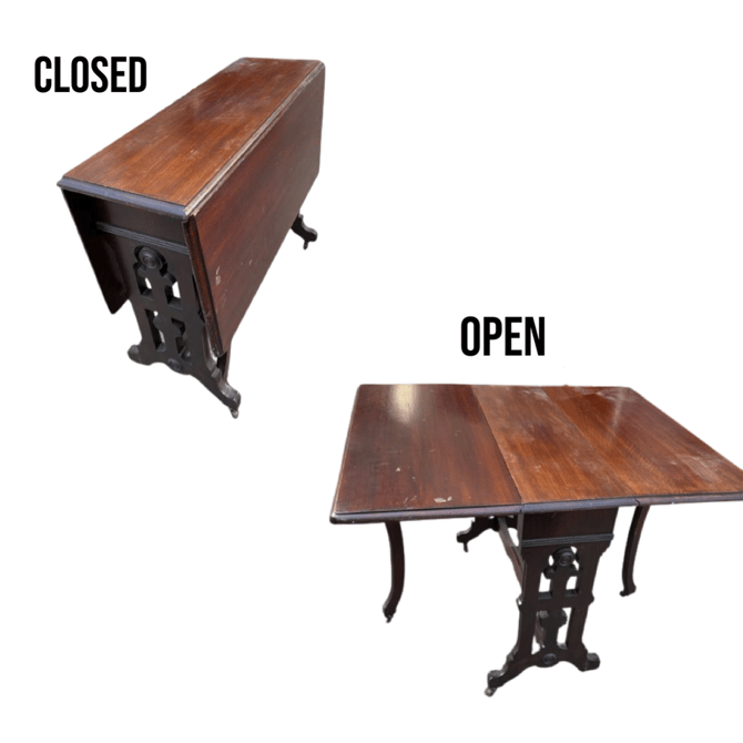 Double Drop Leaf Antique Mahogany Dining Table