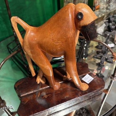 Mid Century Teak carved Baboon