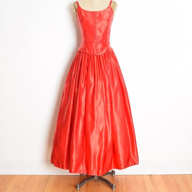 vintage 90s prom dress Jessica McClintock Gunne Sax red satin corset gown S clothing 