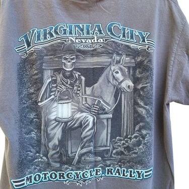 Virginia City Motorcycle Rally Nevada 2012 Gray L Men's T-Shirt Harley C4/15 