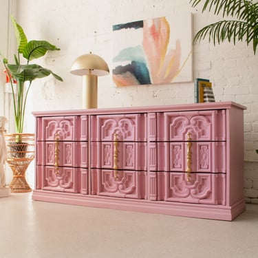Ornate Dresser in Bubblegum Pink