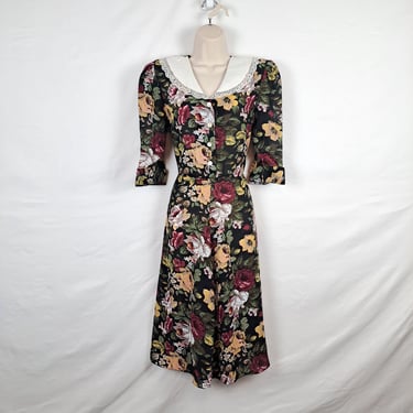 Vintage 90s Sheer Floral Dress 