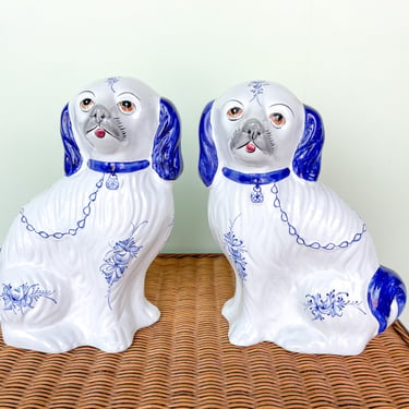 Pair of Blue Dog Figurines