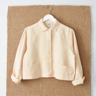 vintage Eileen Fisher cropped linen shirt jacket 