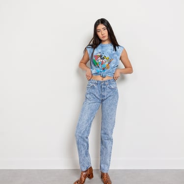 VINTAGE LEVI'S 501 JEANS Mid Rise Acid Wash Relaxed Fit Straight Leg Button Fly Woman Denim 90's / 29.5 Inch Waist / Size 8 