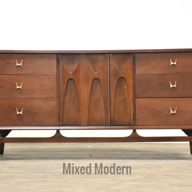 Refinished 66” Broyhill Brasilia Walnut Dresser 