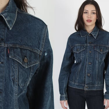 70s Levis Strauss Dark Denim Blue Jean Type 3 Jacket Size 40 