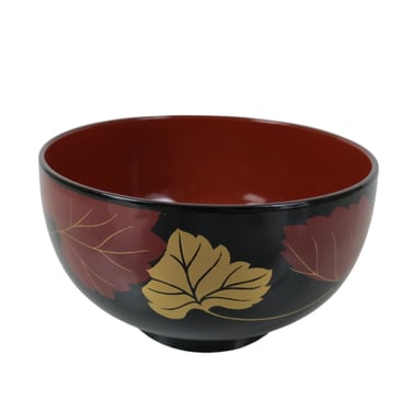 Japanese Lacquerware Bowl Vtg Aizu-Nuri Urushi Makie Red Black Owan Soup LB125