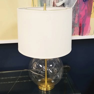 Gold &amp; Glass Globe Table Lamp