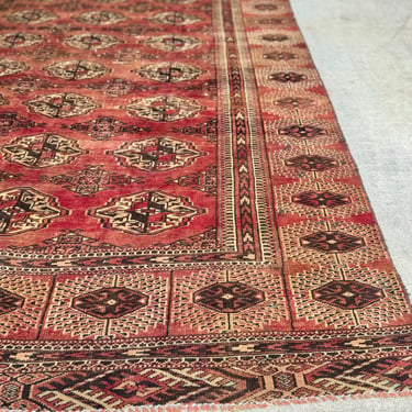 Turkish Red & Brown Oriental Area Rug