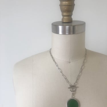 Green Interchangeable Pendant Necklace | Glass Necklace | Stained Glass Pendant | Stained Glass Necklace | Interchangeable Pendants 