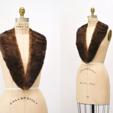 Vintage Honey Brown Fur Collar Mink//  Vintage Fur Collar in Brown Mink Scarf Wrap Brown Soft Fur Collar for Sweater or Jacket 