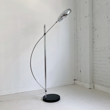 CHROME SAUCER FLOOR LAMP