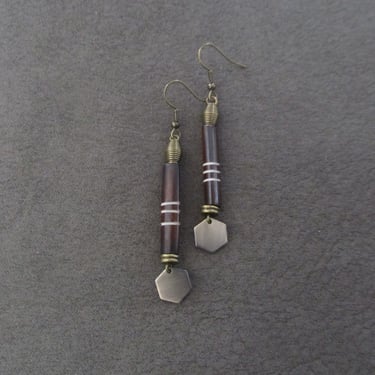 Bone and bronze earrings 
