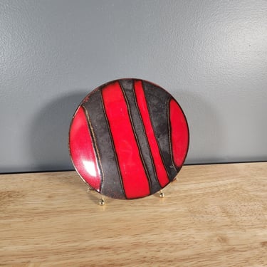 Red and Black Enamel Plate 
