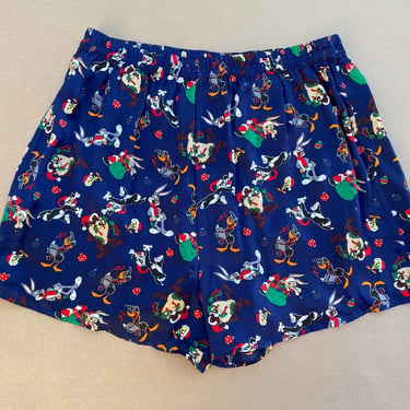 Vintage Looney Tunes Silk Christmas Boxer Shorts / Deadstock with Original Tags 1996 