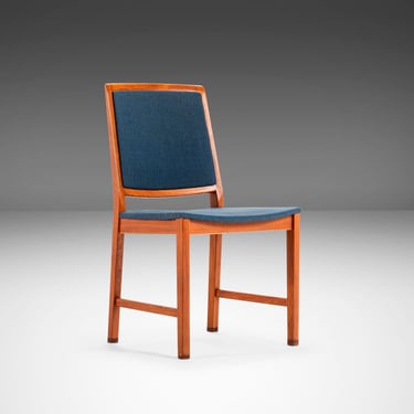 Dining Chair / Desk Chair in Teak & Original Blue Knit Fabric by Skaraborgs Mobelindustri, Sweden, c. 1960's 