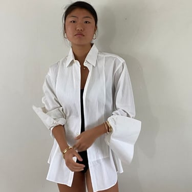 Trussini Oversized Tuxedo Shirt - White