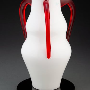 Vistosi Sinuosa Three-Handled Murano Art Glass Urn Vase Sculpture Designed by Sergio Asti Signed & Numbered 