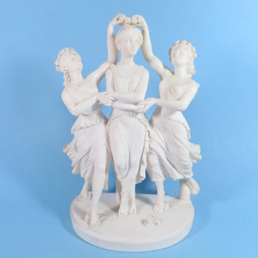 Vintage Three Graces G Ruggeri Composite Alabaster Statue - Three Graces  Statue 