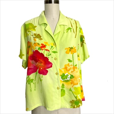 Jams World floral shirt - 1990s vintage - size large 