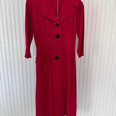 Photo Hanger Sale! 1950s George Hess Red Dress