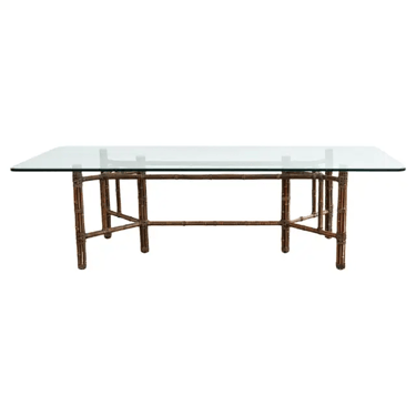 Monumental McGuire Bamboo Glass Rectangular Dining Table