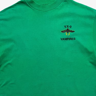Vintage 1990s US Navy VX-9 Vampires T-Shirt ~ size L ~ USN / Military ~ Hanes Beefy-T ~ Single Stitch 
