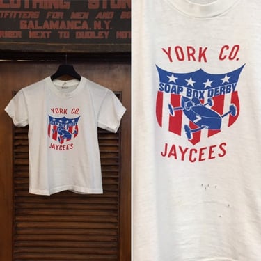 Vintage 1960’s Soap Box Derby Jaycees Team Cotton Tee, 60’s Graphic Tee, 60’s Soap Box Derby, 60’s Tee Shirt, 60’s Tee, Vintage Clothing 