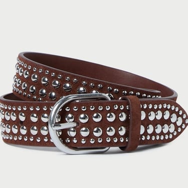 Isaac Espresso/Silver Studded Belt