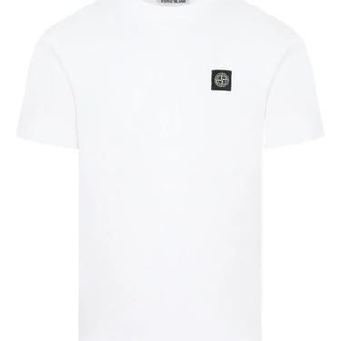 Stone Island Men Slim Fit Cotton Jersey T-Shirt With Compass Patch