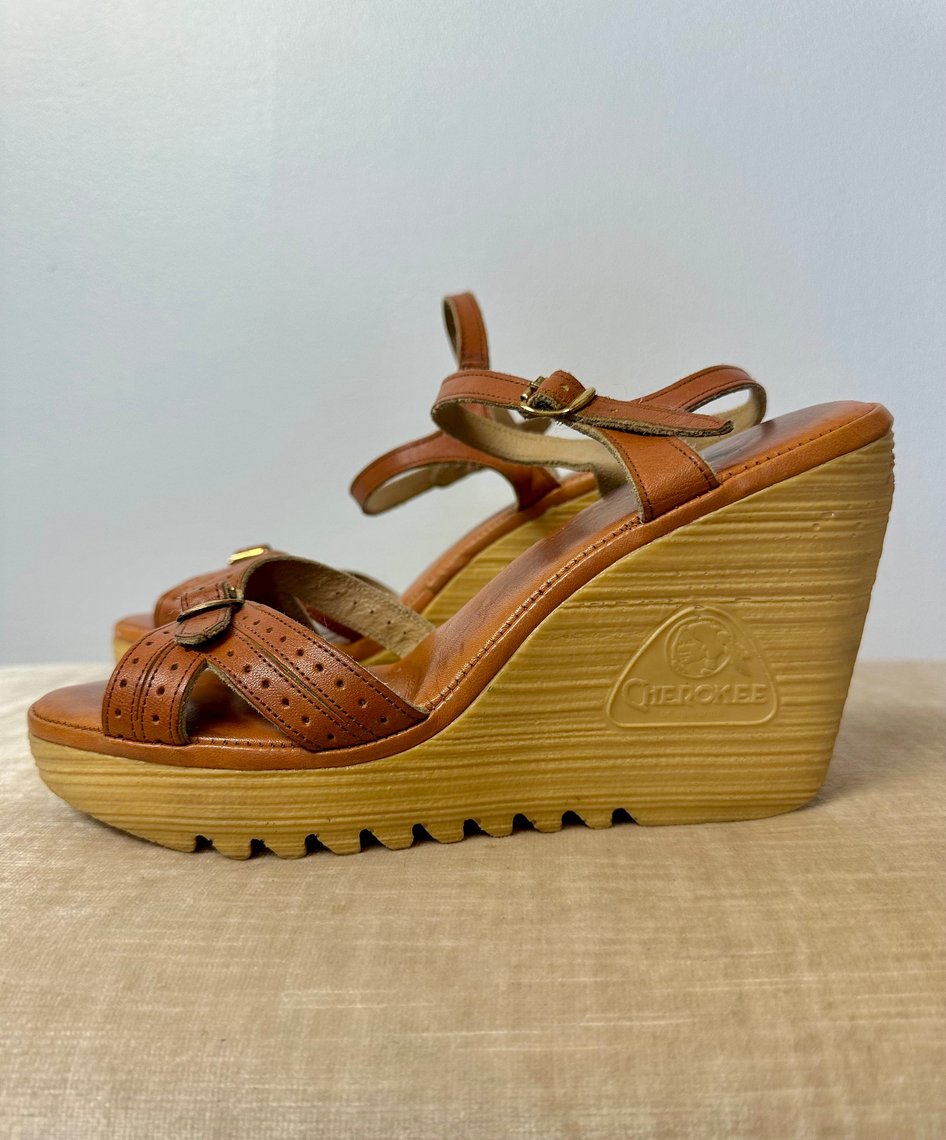 Wedge Cherokee Shoes From The 80s Vintage Cherokee Wedges Top