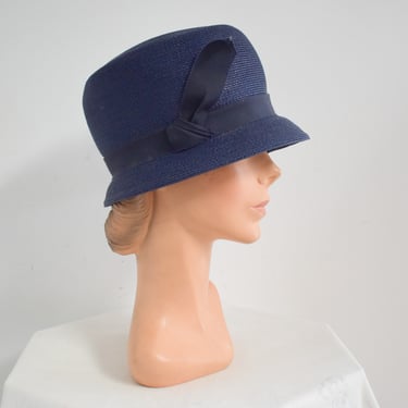 1960s Mod Navy Straw Hat 