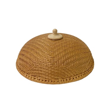 Asian Handmade Rustic Brown Rattan Round Accent Cover ws2974E 