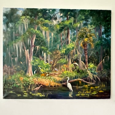 Original Rachel Stearns Canvas Art - In Big Cypress #1056 - 24 x 20 - Florida Everglades Nature Landscape Art 