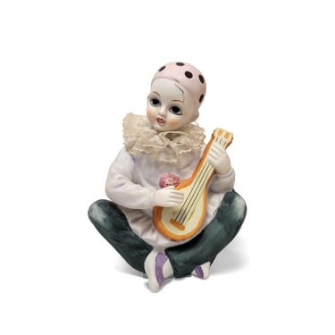 Vintage Mann Pierrot Lovesick Clown Animated Music Box, Send in the Clowns Song, 1982 Japan, Nursery Room Decor, Musical Figurine 