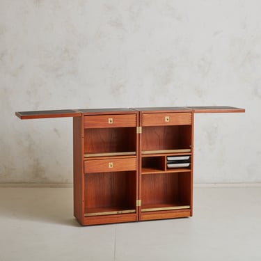 Danish Teak Expandable 'Captains' Bar on Casters by Reno Wahl Iversen for Dyrlund, Denmark 1960s
