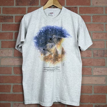 Vintage 90s Galactic Polar Bears ORIGINAL Nature Tee - Large 